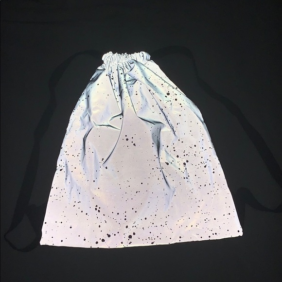 NWOT Miniso Reflective w/ Pink Splatter Backpack - Picture 2 of 9